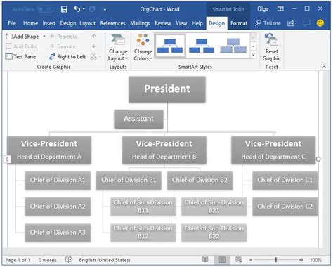 organizational chart template word|Create an organization chart in Office by using SmartArt.